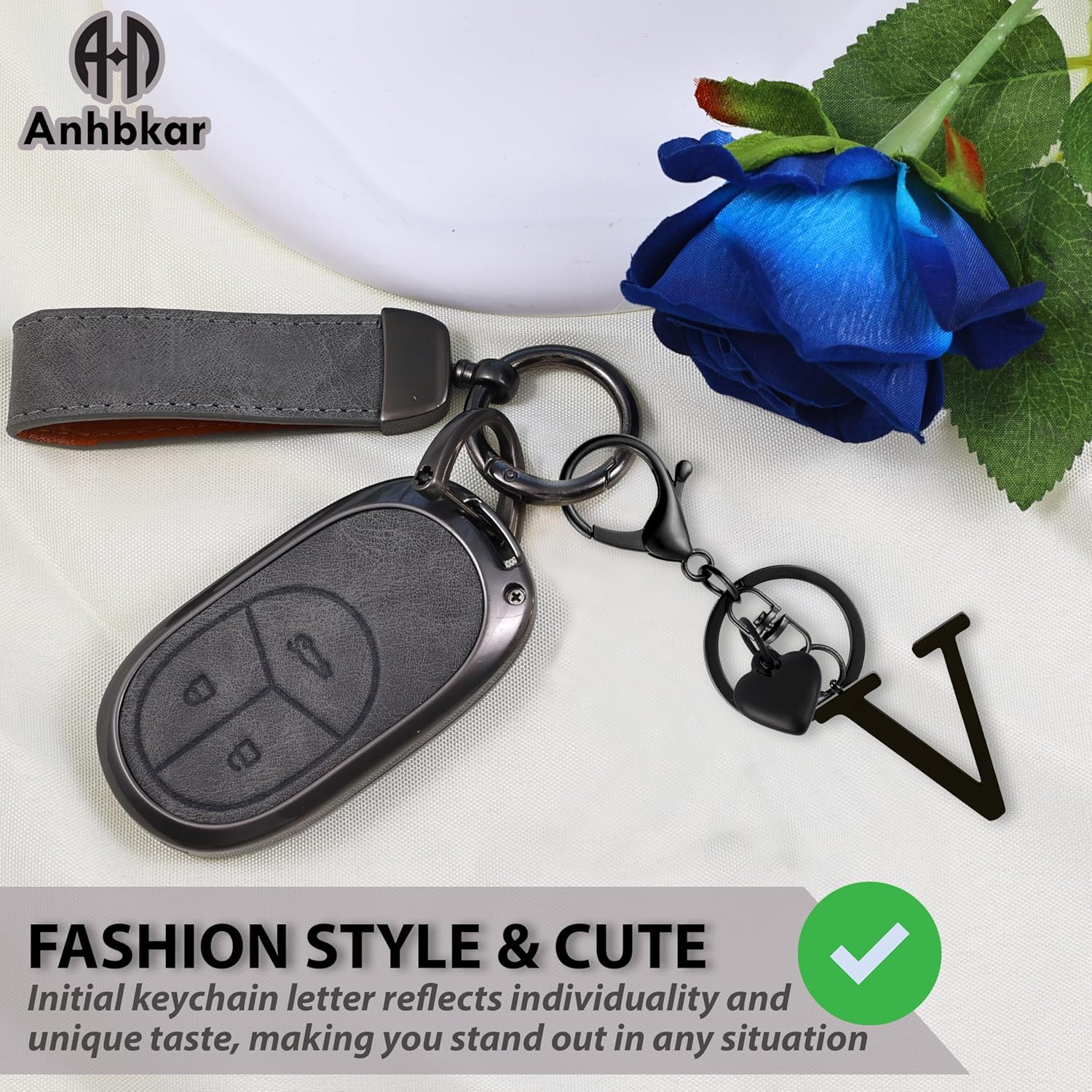 Metal Heart Alphabet Keychain for Women, Girls - Cute Initial Letter Accessories for Purse, Bag Charms and Backpack - Image 4