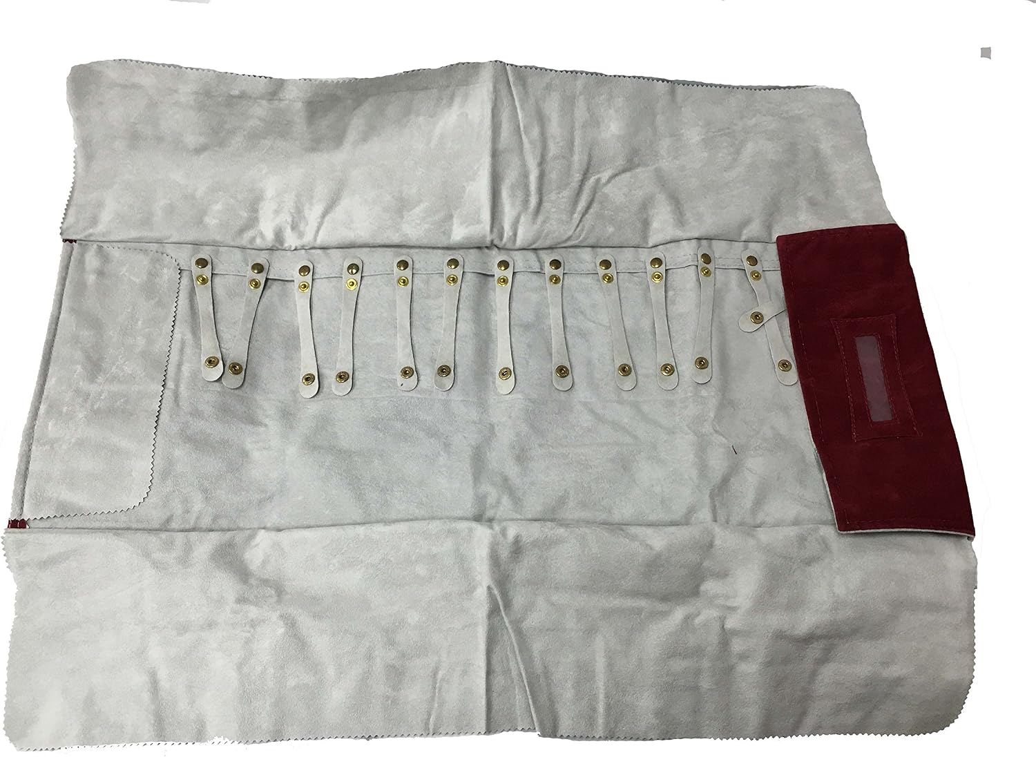 EuroTech Jewelry Roll Italian Suede Short for Chains (Red - Grey)