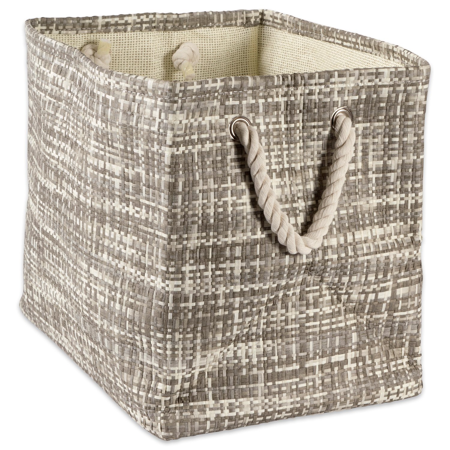 DII Woven Paper Storage Bin, Tweed, Gray, Large