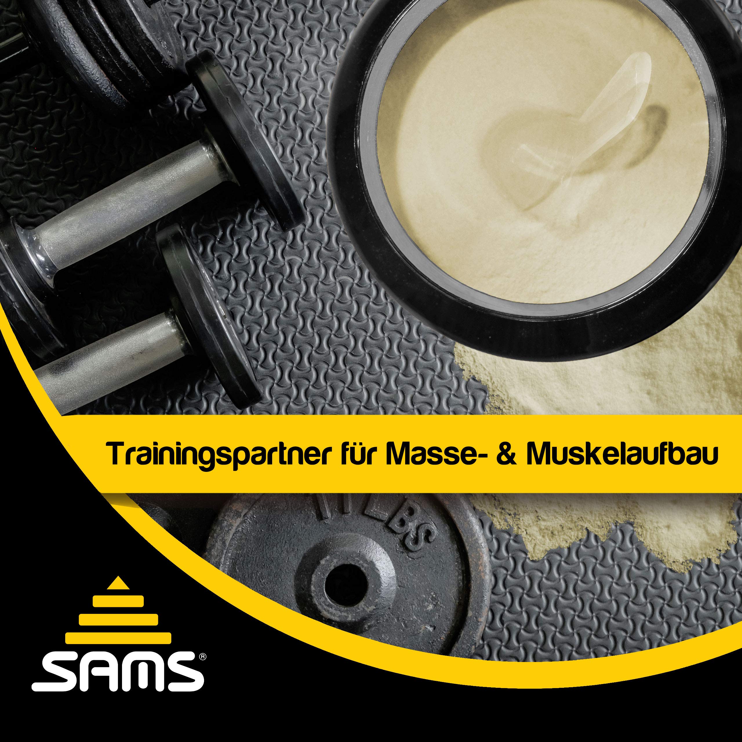 5000 Kalorien pro Tag – Mass Weight Gainer mit Whey Protein Isolat Pulver – Aufbaunahrung für maximale schnelle Gewichtszunahme – Muskelaufbau & Masseaufbau SAMS Ultra Hardgainer (Banane 2250g)