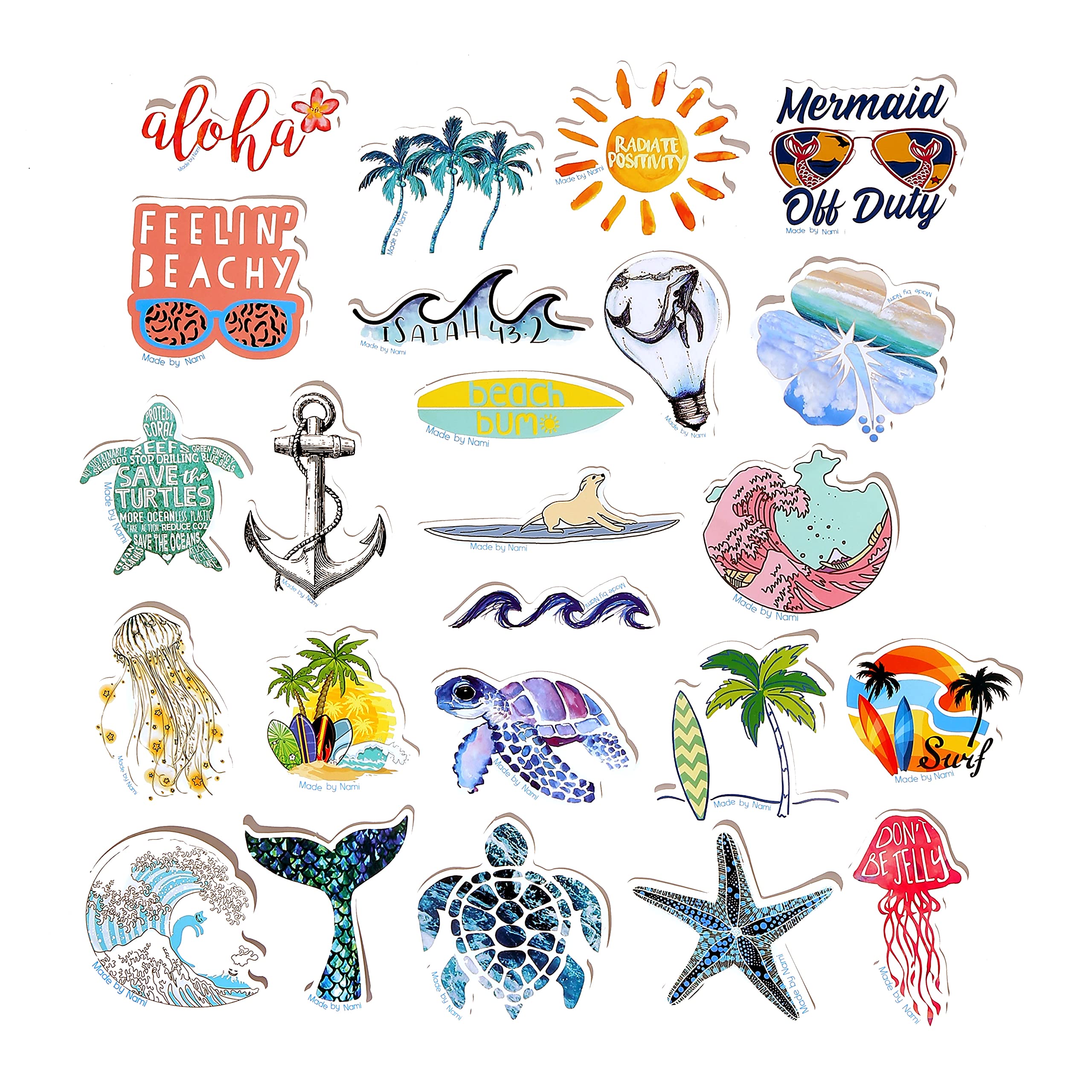 Made by Nami Premium Surfer Sticker Set 50 Pieces, for Bicycle Skateboard, Laptop, PS4 etc., High Adhesion - Image 3