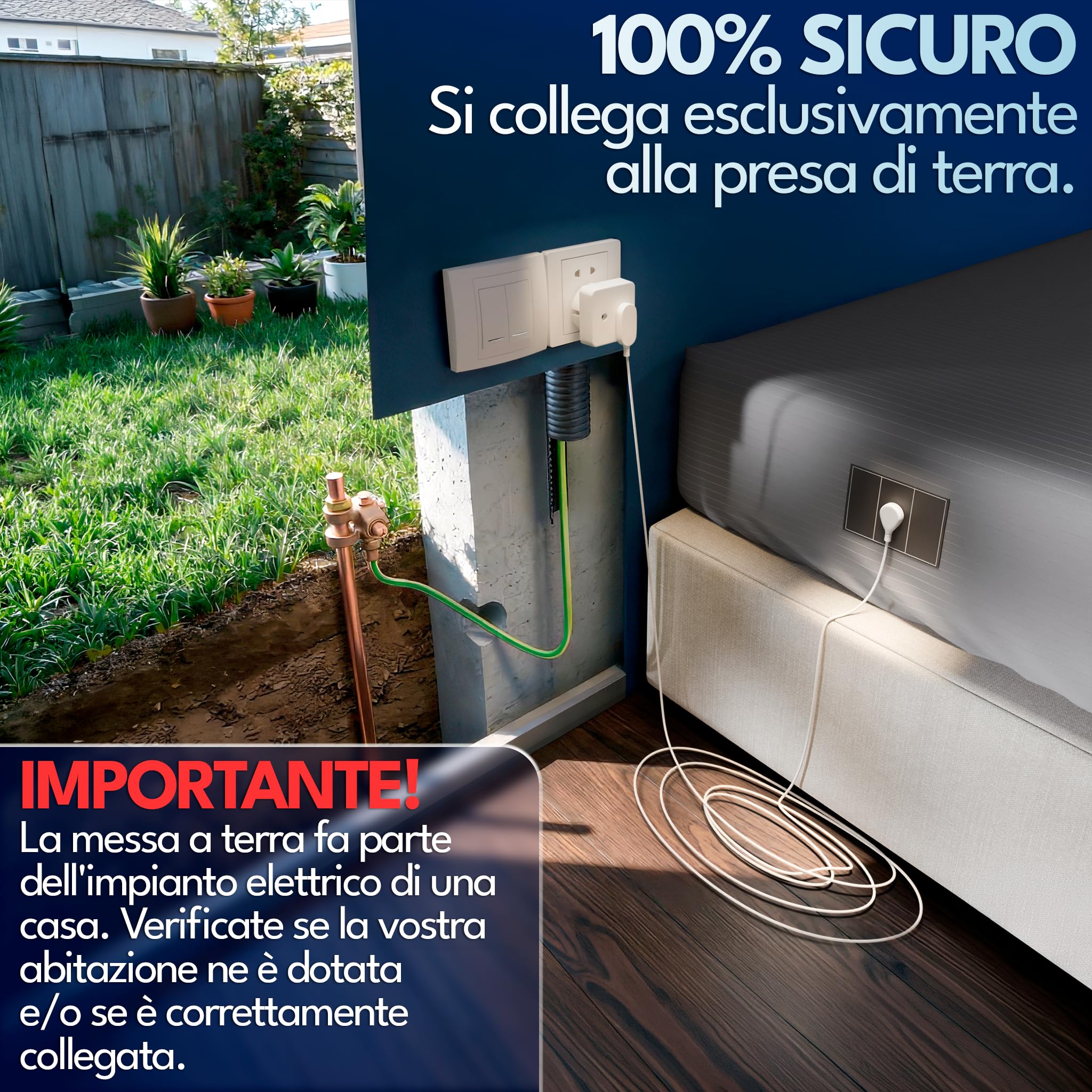 Lenzuolo Grounding Regolabile 10% Argento 90% Cotone | Grounding Messa a Terra + Cavo + Tester + Mascherina |Earthing Sheet (Grigio, Letto matrimoniale 150x200x30)