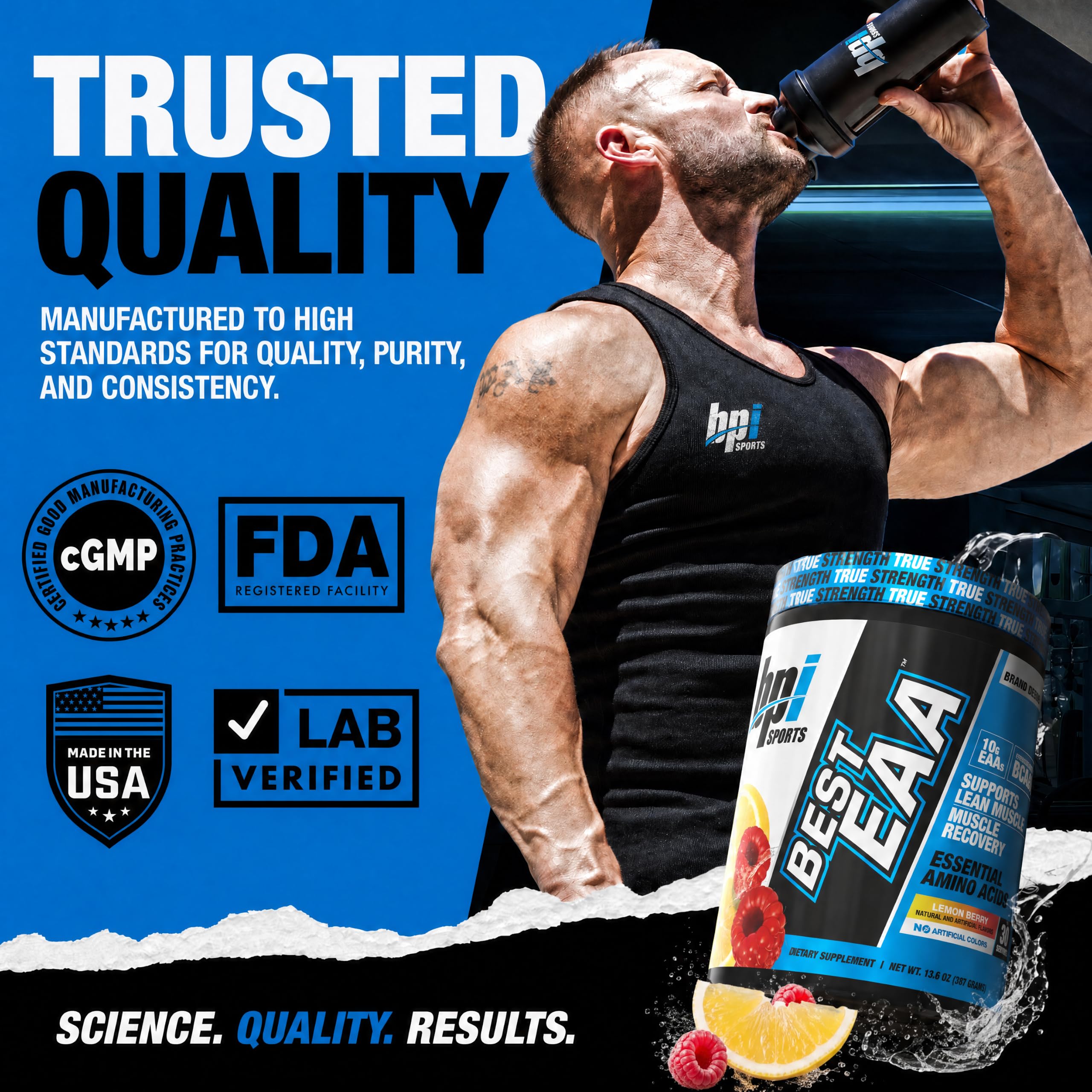 BPI Sports Essential Amino Acids EAA Powder - Pre, Intra & Post Workout Drink - BCAA Powder for Men & Women, EAA + BCAA + Hydration, Advanced Formula with 10g of EAA. (Lemon Berry) — Amazon image 8