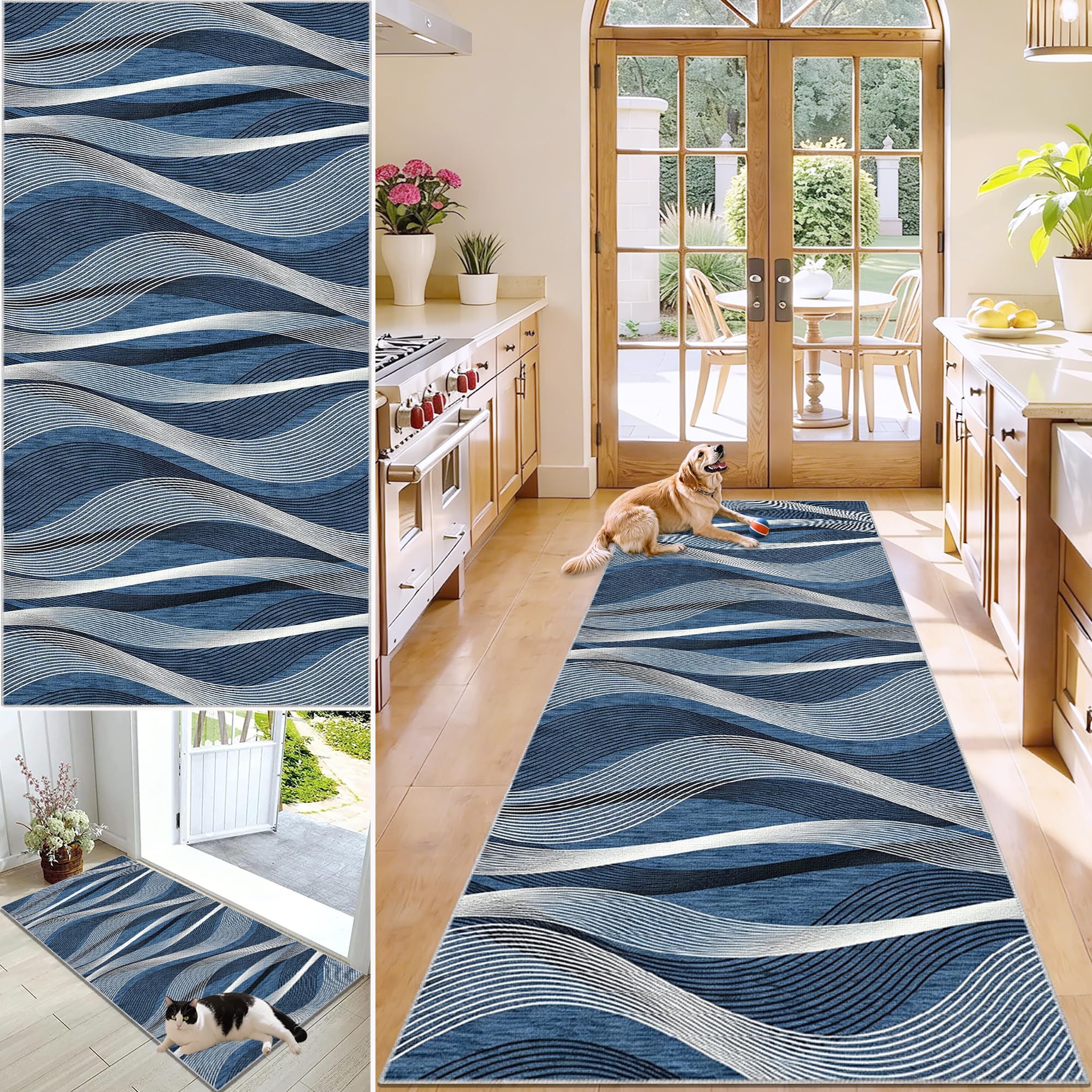Alfombra de Pasillo Lavable Antideslizante 60x150cm
