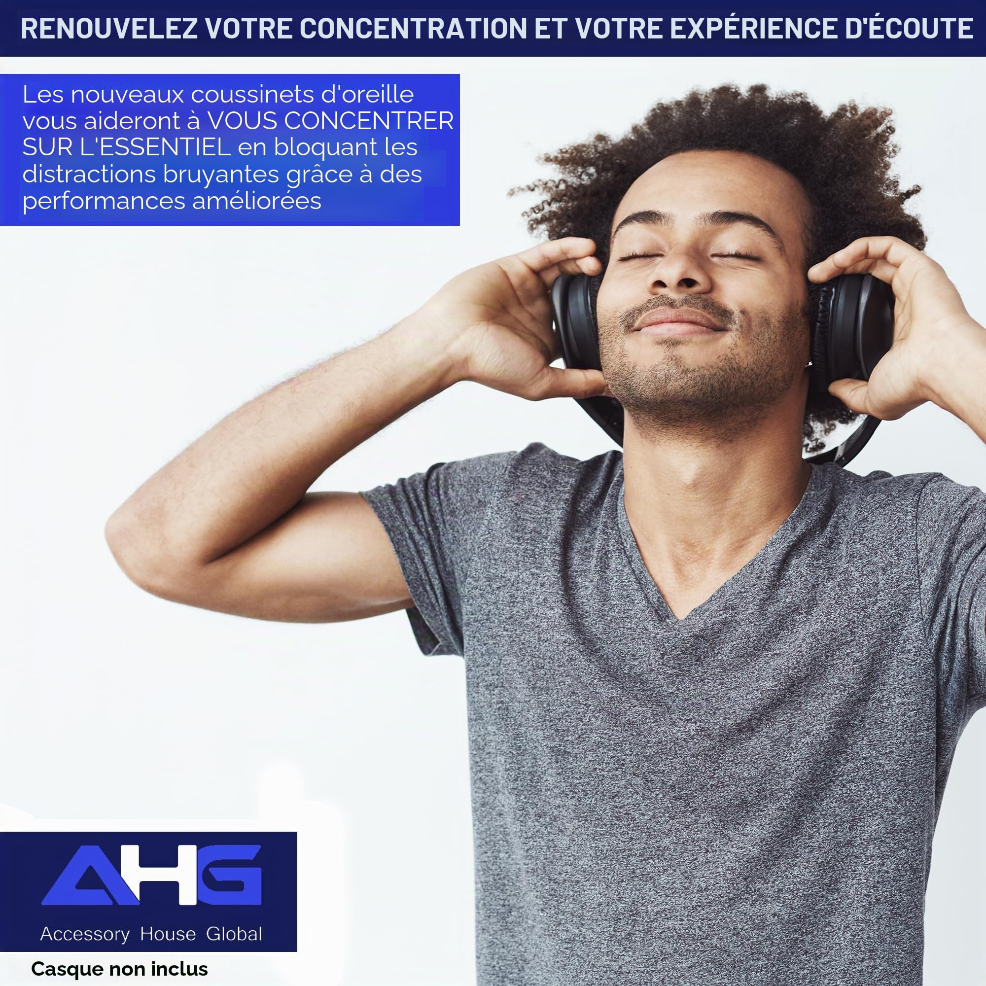 AHG Accessory House Global Bathys Coussinets de qualité supérieure compatibles avec les casques Focal Bathys Noir Cuir PU de qualité supérieure Mousse haute densité Réveil du bruit + Durabilité