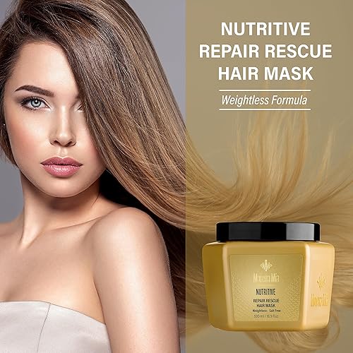 Miniatura 3 de Morena Mia Mascarilla hidratante para cabello seco y dañado, 16.91 onzas líquidas, reparación intensiva, tratamiento y acondicionamiento capilar,