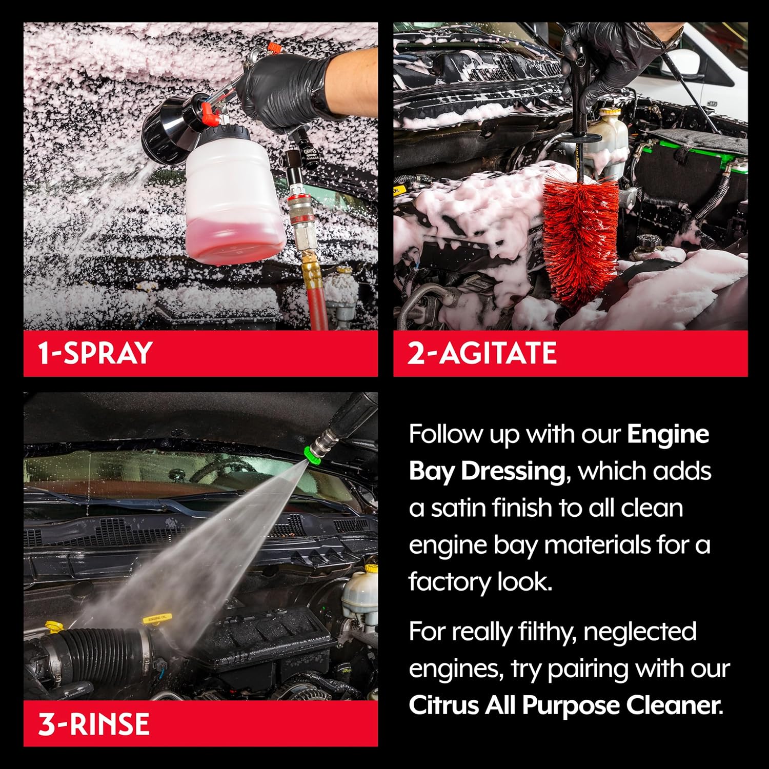 Griot's Garage Engine Cleaner for Car, Motorcycle, Boat, RV, and Truck, Oil, Dirt, and Grime Remover, 11158, One Gallon