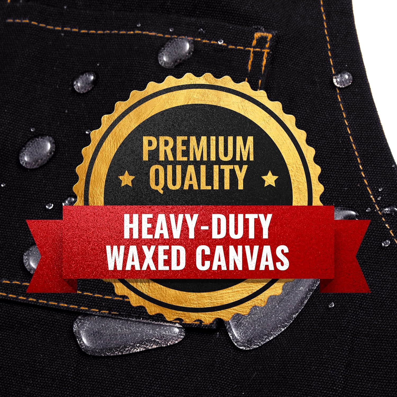 Under NY Sky Tool Black Apron – Heavy-Duty Waxed Canvas, Leather Reinforcement, Extra Pockets – Adjustable for Men and Women – Pro Mechanic, Woodworker, Blacksmith, Plumber, Electrician, Welder Aprons