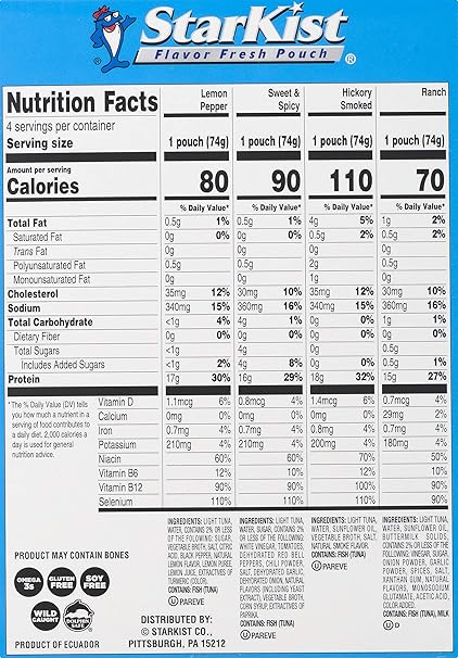 In addition to its flavor variety, StarKist Tuna Creations is an excellent source of protein, omega-3 fatty acids, and other essential nutrients. It is also gluten-free, making it an ideal option for people with certain dietary restrictions.