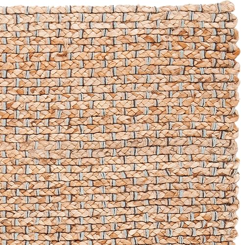 Miniatura 6 de SAFAVIEH Natural Fiber Collection - Alfombra de pasillo de 2 pies 6 pulgadas x 10 pies, azul claro y natural, yute hecho a mano, ideal para zonas de