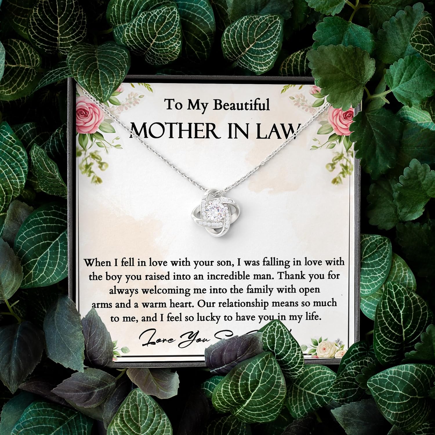 To My Mother In Law Necklace, Mothers Of The Groom Necklace, Mother In Law Wedding Gift From Bride, Mothers Of The Groom Gifts From Son, Christmas Birthday Wedding Gift For Mom In Law - Image 3