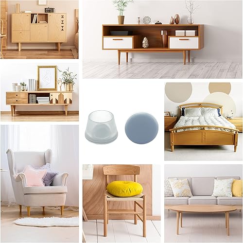 Miniatura 4 de Copas deslizantes para patas redondas de muebles (78 pulgadas (0.866 in), paquete de 16 unidades, almohadillas deslizantes para
