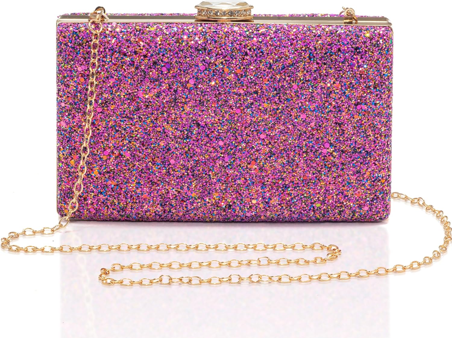 CARIEDO Women's Sparkling Clutch Purse Elegant Glitter Evening Bags Bling Evening Handbag for Dance Wedding Party Prom Bride