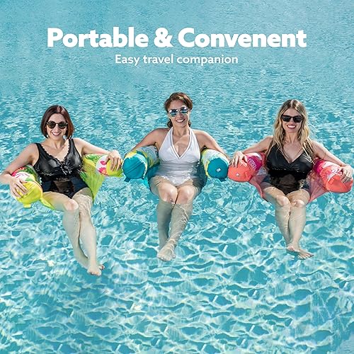 Vista 2 de SLOOSH Inflatable Pool Noodle Chair, 3 Packs Pool Floats Noodle Sling Floatie, Swimming Party Floating Chair for Adult Party Summer Water Fun