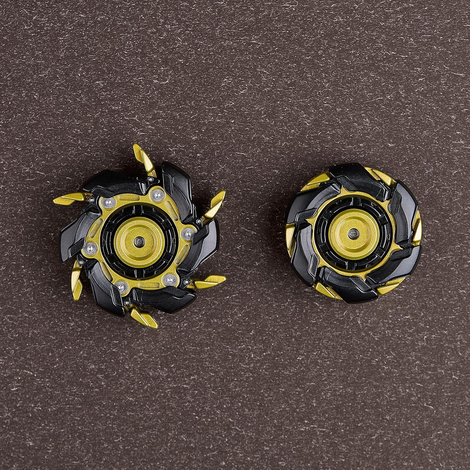 Metal Fidget Spinner for Adults - Spin-Activated Transformation (Open Armor) Spinner, Cool Fidget Toy for Stress Relief, Viral on TikTok & YouTube (Gold & Black)