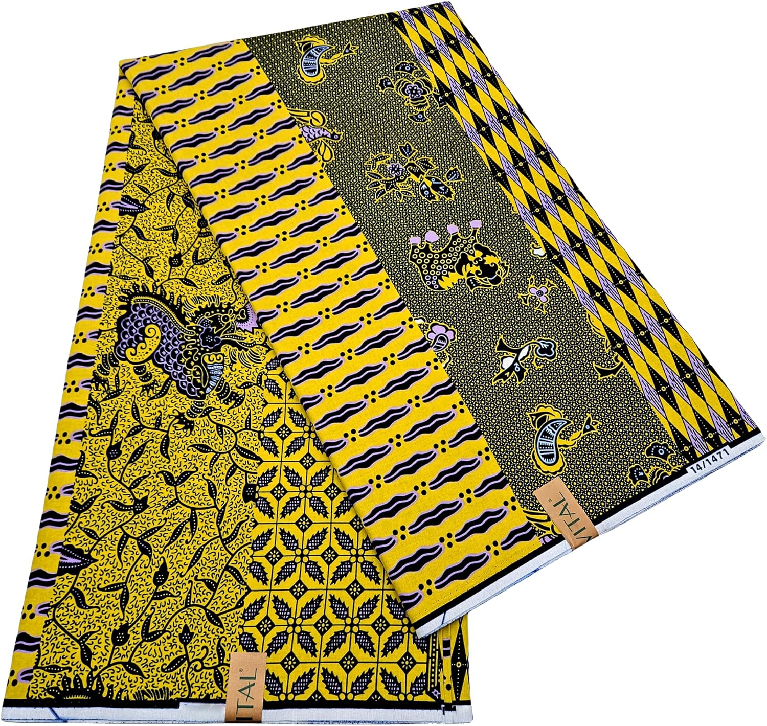 African Print Wax Fabric 6 Yards 100% Cotton – Ankara Fabric for Party Outfits, DIY Crafts, Scarves, Aprons, and Home Decor (2Q1-2)