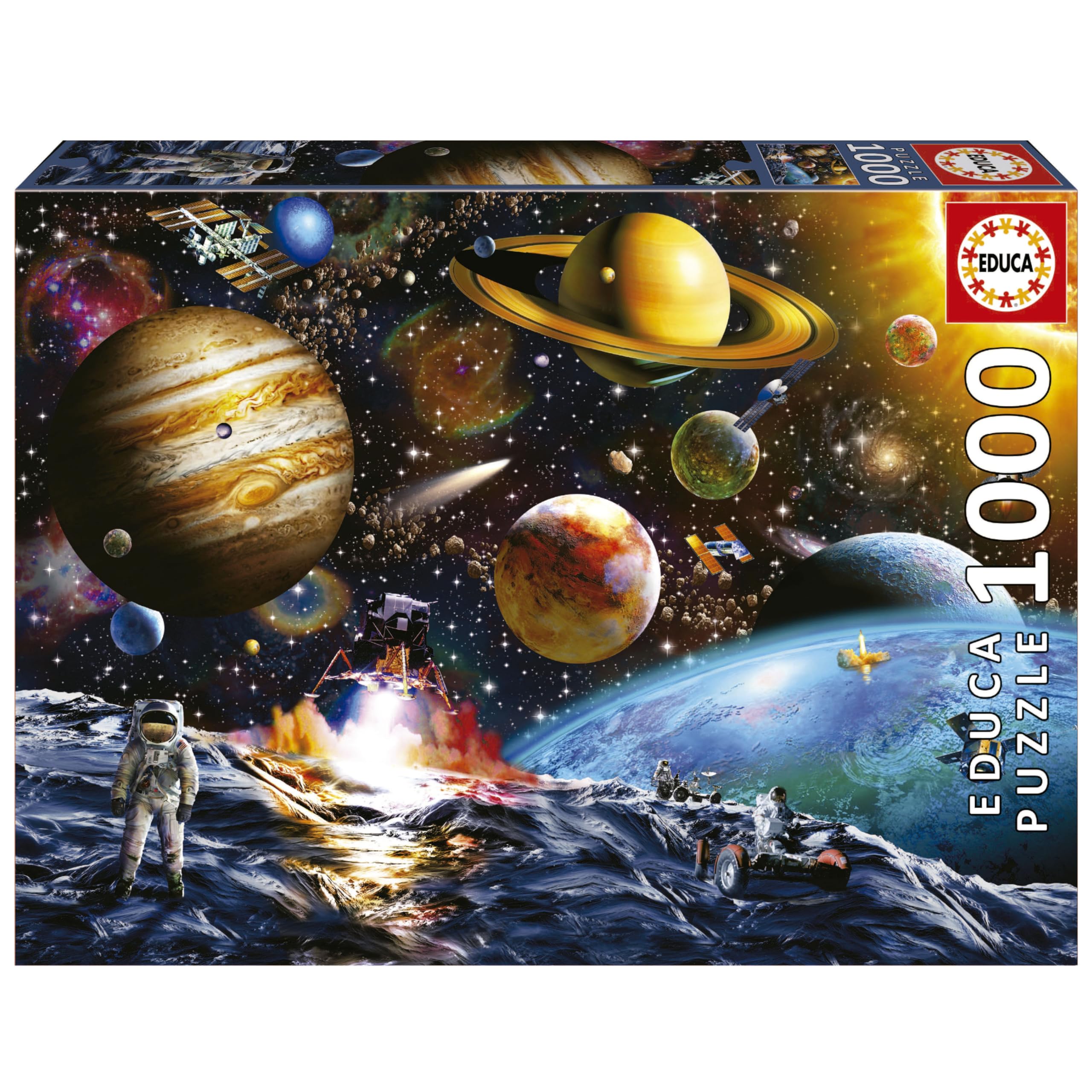 Educa - Puzzle von 1000 Teilen für Erwachsene | Mission von Asteroiden. Messen: 68 x 48 cm. Beinhaltet die puzzlekleber FixPuzzle. Seit 14 Jahren (19918)