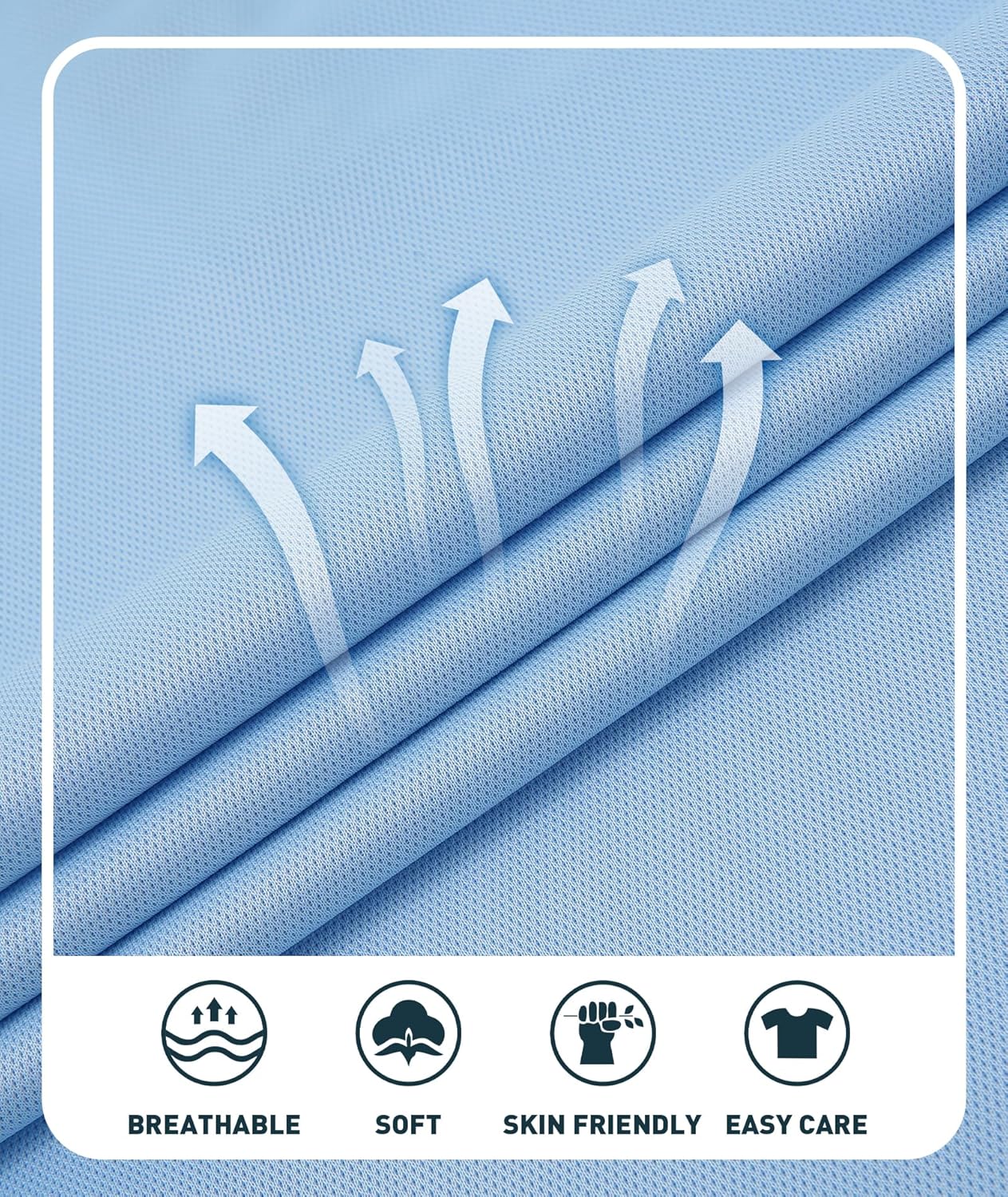 V VALANCH 3 Pack Men's Long Sleeve Polo Shirts Moisture Wicking Golf Polos Business Travel Casual Collared Shirt - Image 4