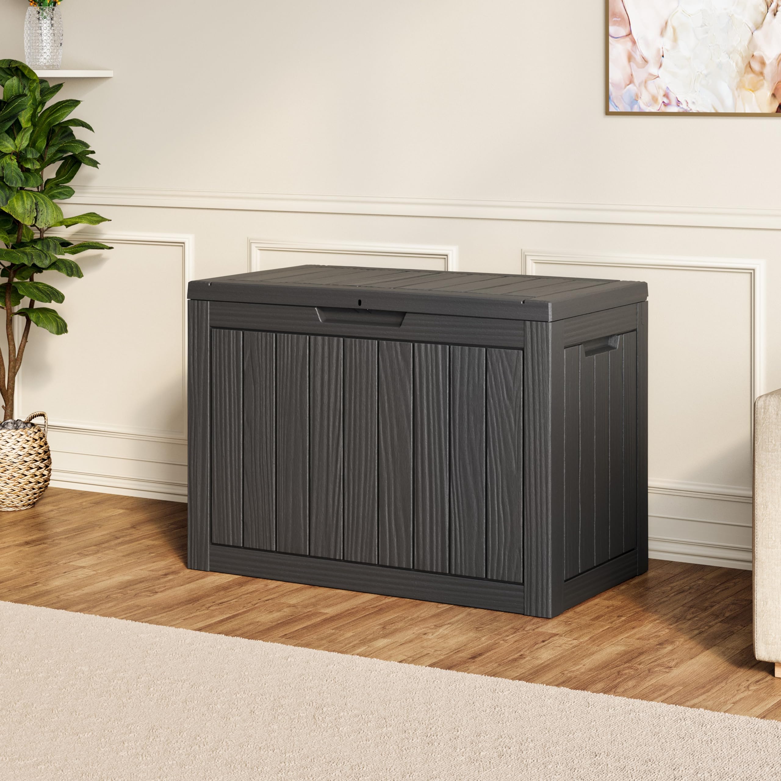 Outdoor Storage Box Waterproof, 55 Gallon Deck Box for Patio Storage