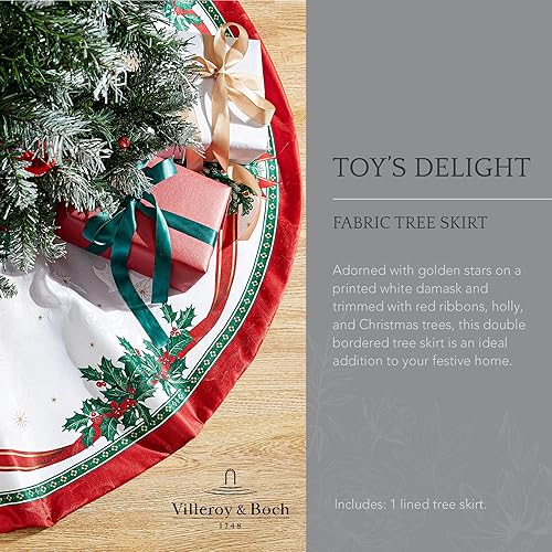 Miniatura 2 de Elrene Home Fashions Villeroy & Boch Toy's Delight - Falda redonda para árbol de Navidad, 48 x 48 pulgadas