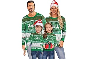 Christmas Couples Sweaters: Festive Snowflake and Reindeer Crewnecks