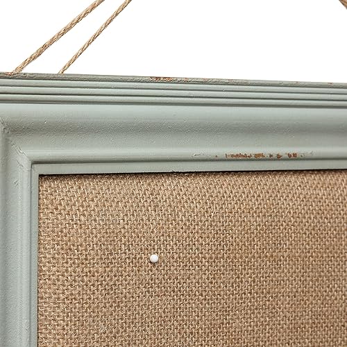 Miniatura 4 de SOFE Bonito tablero de anuncios pequeño de lino, 15.7 x 12 pulgadas, tableros de corcho decorativos para paredes con marco azul, tablero de visión