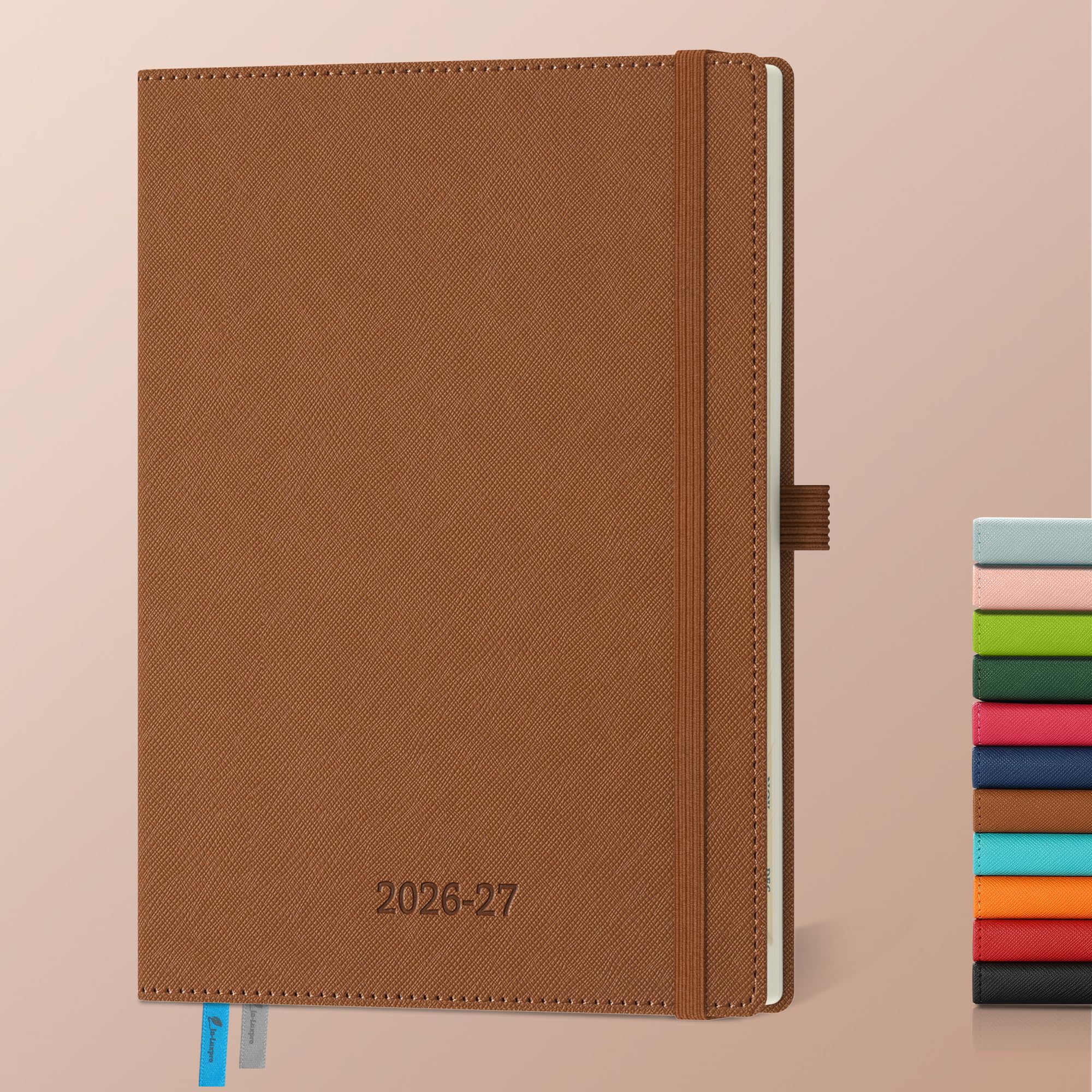 IN-LUXPRO Kalender 2025 2026 Wochenplaner,18-Monate Buchkalender (Jul.2025-Dez.2026) Monatskalender mit Ausgaben & Notizseiten,mit Vegan-Leder & Notizseiten.