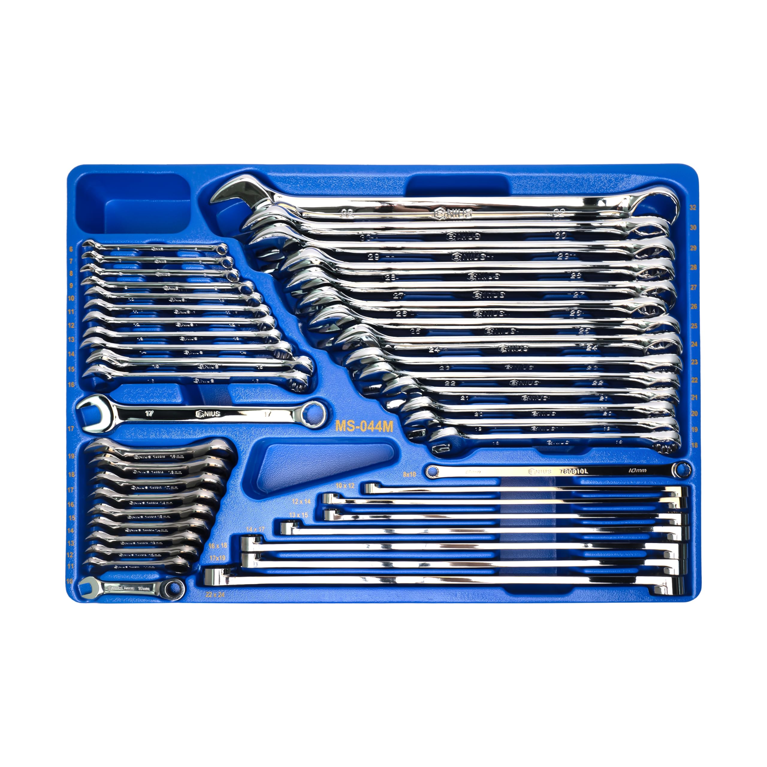 GENIUS TOOLS 44PC Metric Complete Wrench Set - MS-044M
