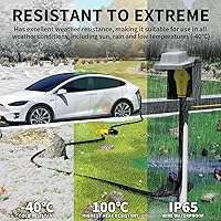 Vista 7 de POWGRN NEMA 14-50P a NEMA 14-50R Cable de extensión de 50 amperios para RV/EV de 6 pies al aire libre con mango de agarre, cable de alimentación