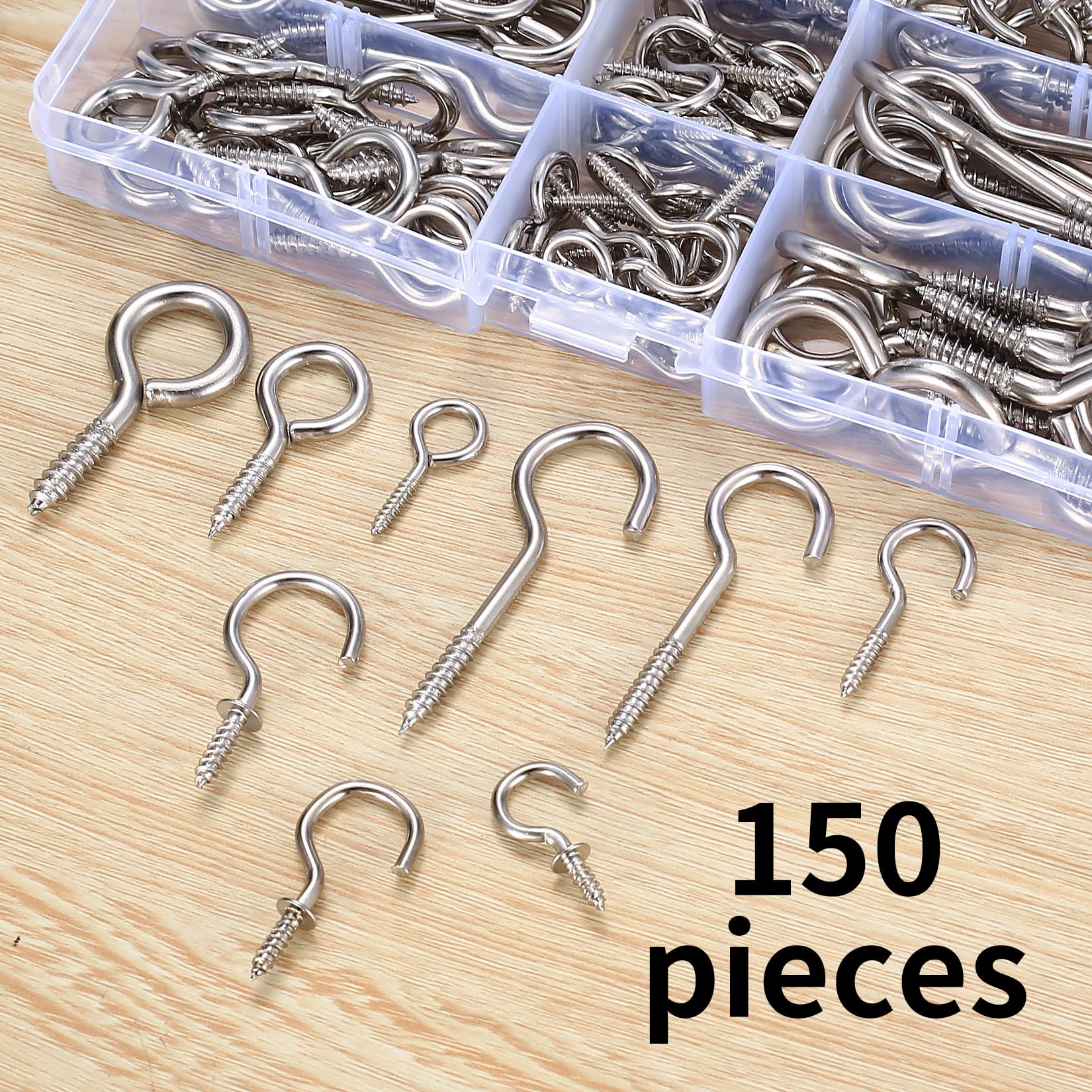 24 Pièces Crochets À Visser, Crochet Plafond En Inox, Piton À Crochet Mural A Visser, Avec