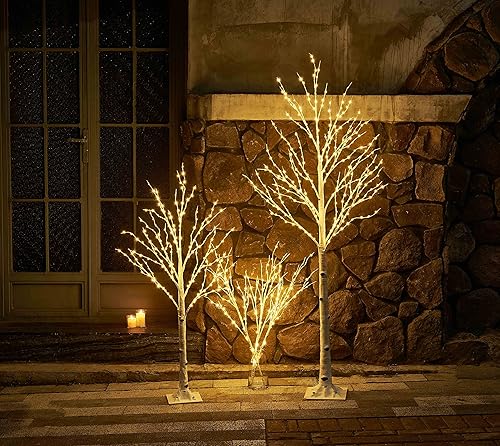 Miniatura 3 de BAOLITVINE Árbol de abedul con luces de 4 pies, 200 luces de hadas, árboles iluminados para el hogar, boda, fiesta, decoración de Navidad, interior