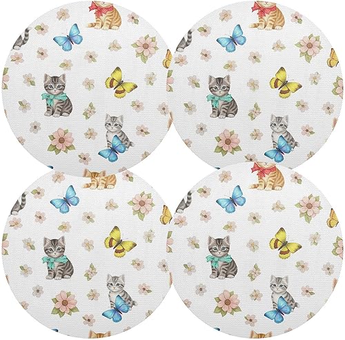 Miniatura 2 de Playful Kittens Table Placemat, Non Slip Heat Resistant Dinner Mat for Kitchen one sizex4