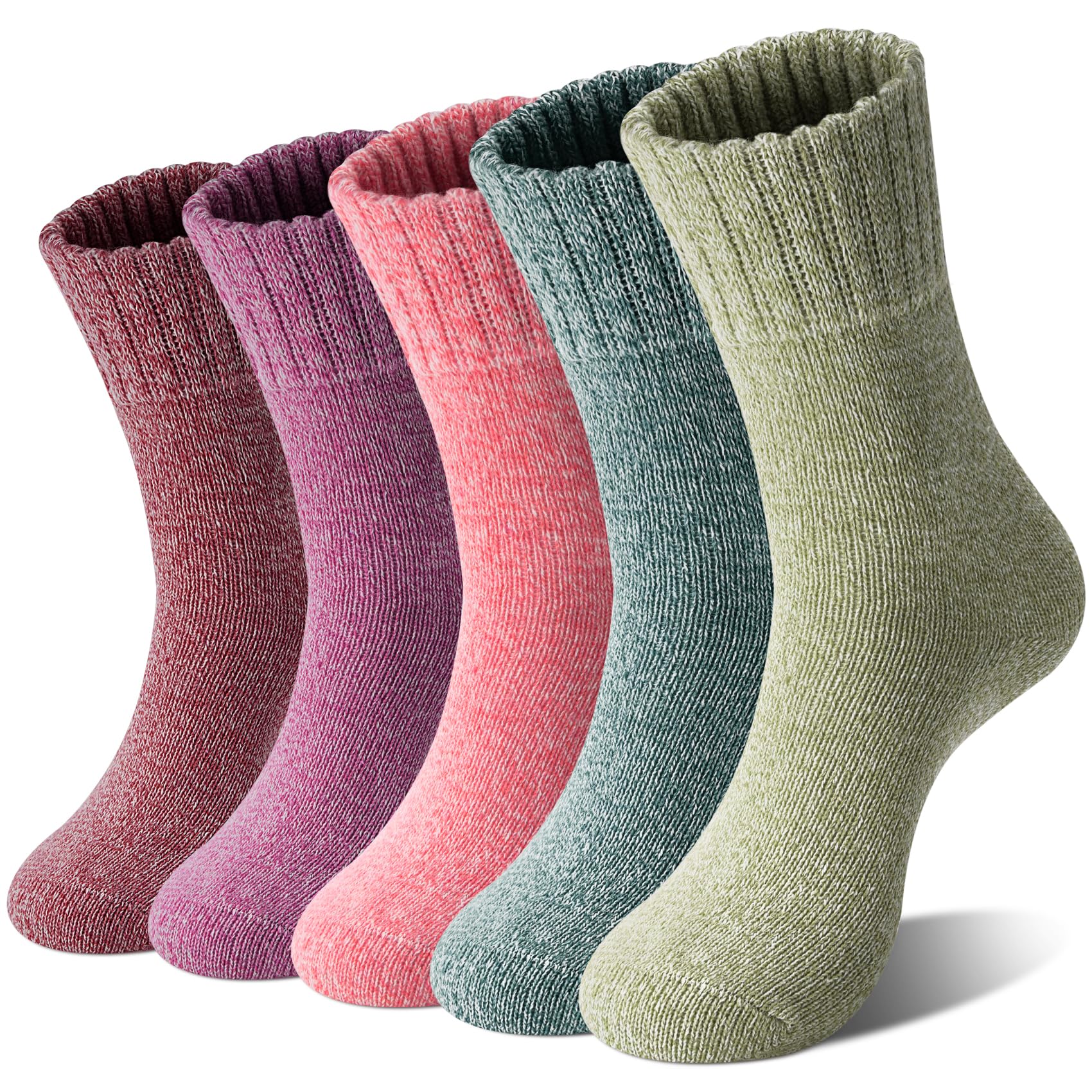 LorittaWool Socks for Women Warm Winter Socks Knit Crew Calf Hiking Boot Sock Stocking Stuffers Gifts