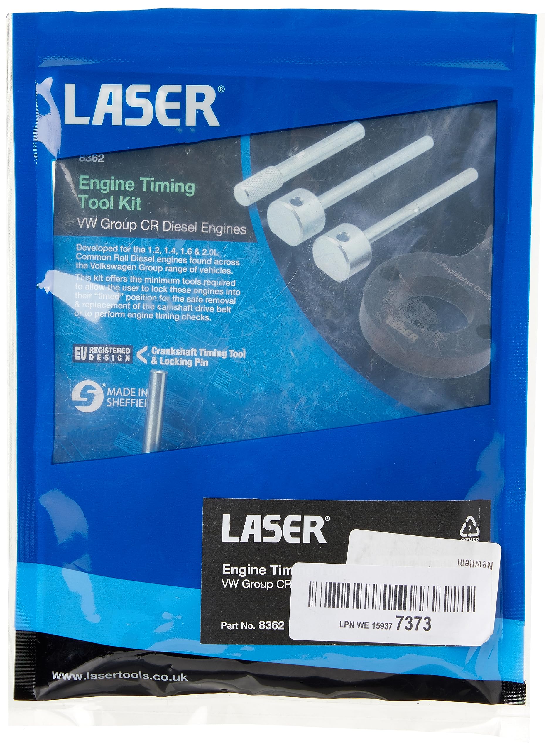 LASER TOOLS 8362 Herramienta de montaje correa distribución cromo negro (2x)
