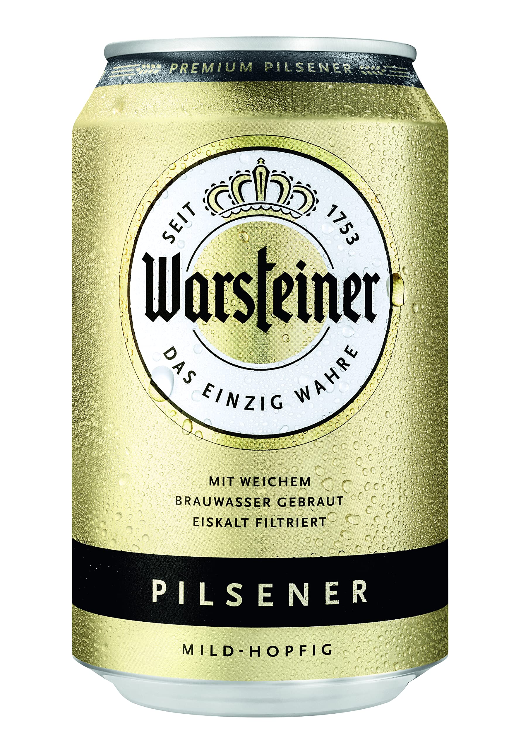 Warsteiner Premium Pilsener 24 x 0.33 L Bier Dose, Einweg, Dosenbier & 0.5 l Dosen Tray DPG EINWEG (24 x 0.5L)