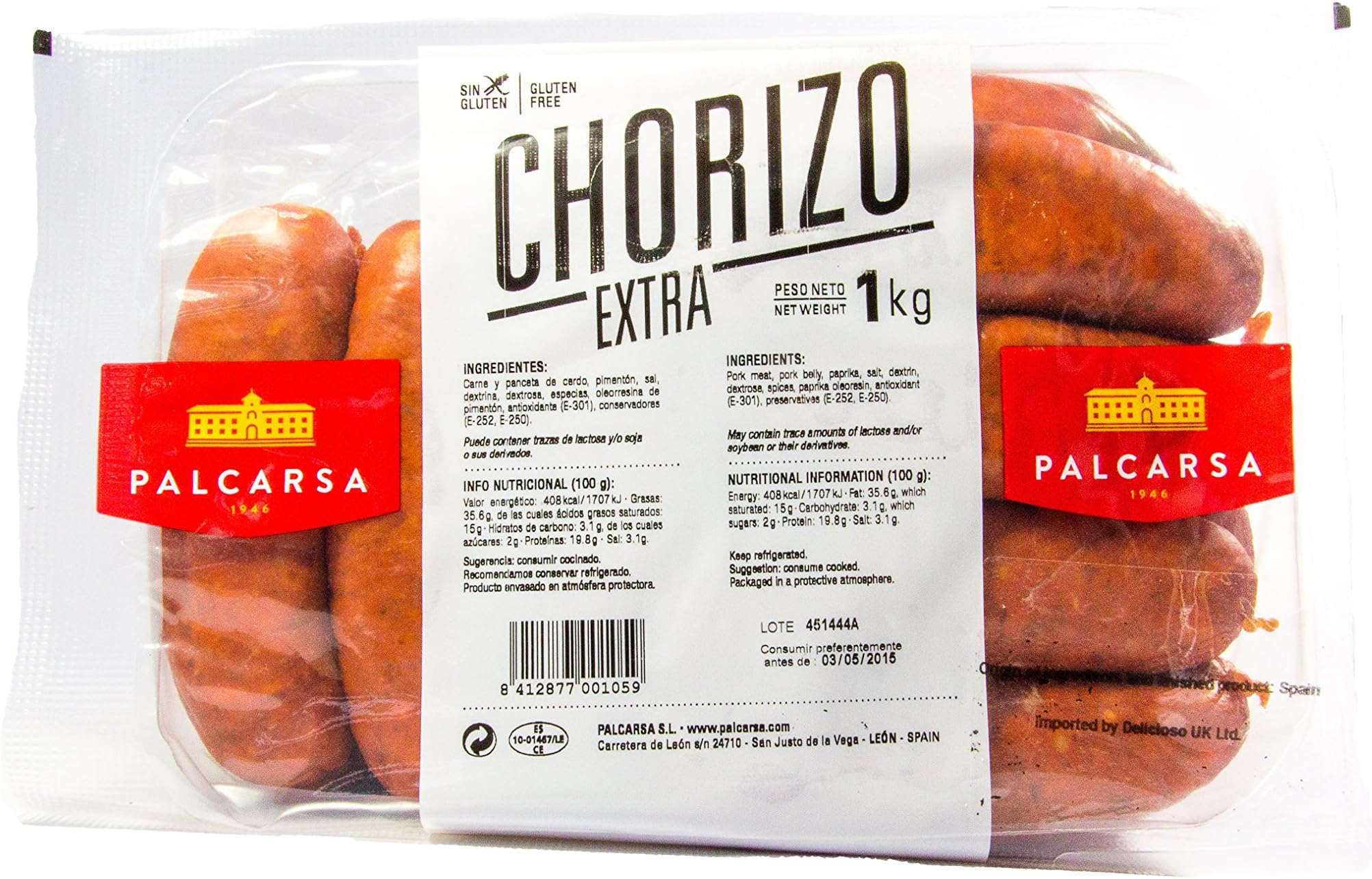 1kg Cooking Chorizos Extra Quality from Leon