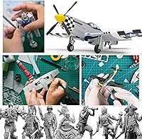 Vista 8 de Testors Cement Plastic Model Glue Adhesive 2-Pack, 6 Fine Detail Miniatures Paint Brushes, Precision Crafting Knife with Extra Blades and Tips