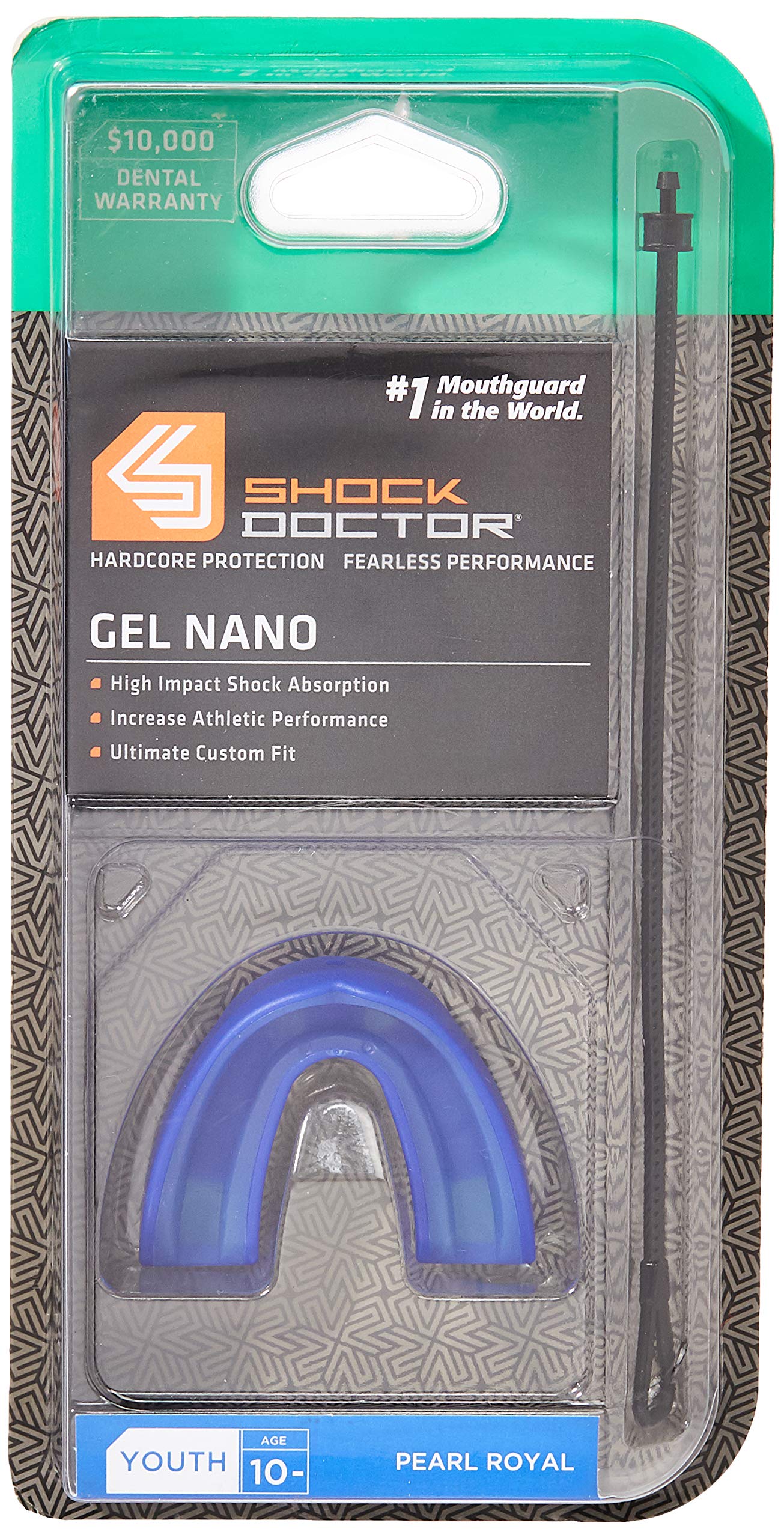 Shock Doctor Gel Nano Convertible Mouthguard (Pearl Carbon, Adult)