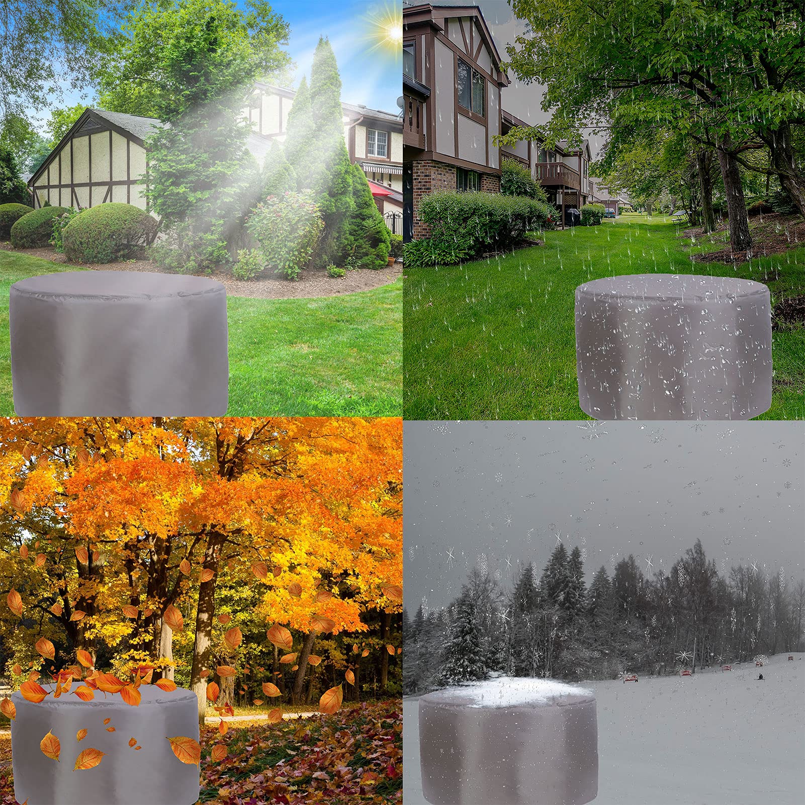 175x100cm Funda Muebles Impermeable 420D Oxford, Funda Protectoras Exterior Redond, contra el Polvo Anti-UV sin Decoloración Resistente a Prueba de Viento al Polvo