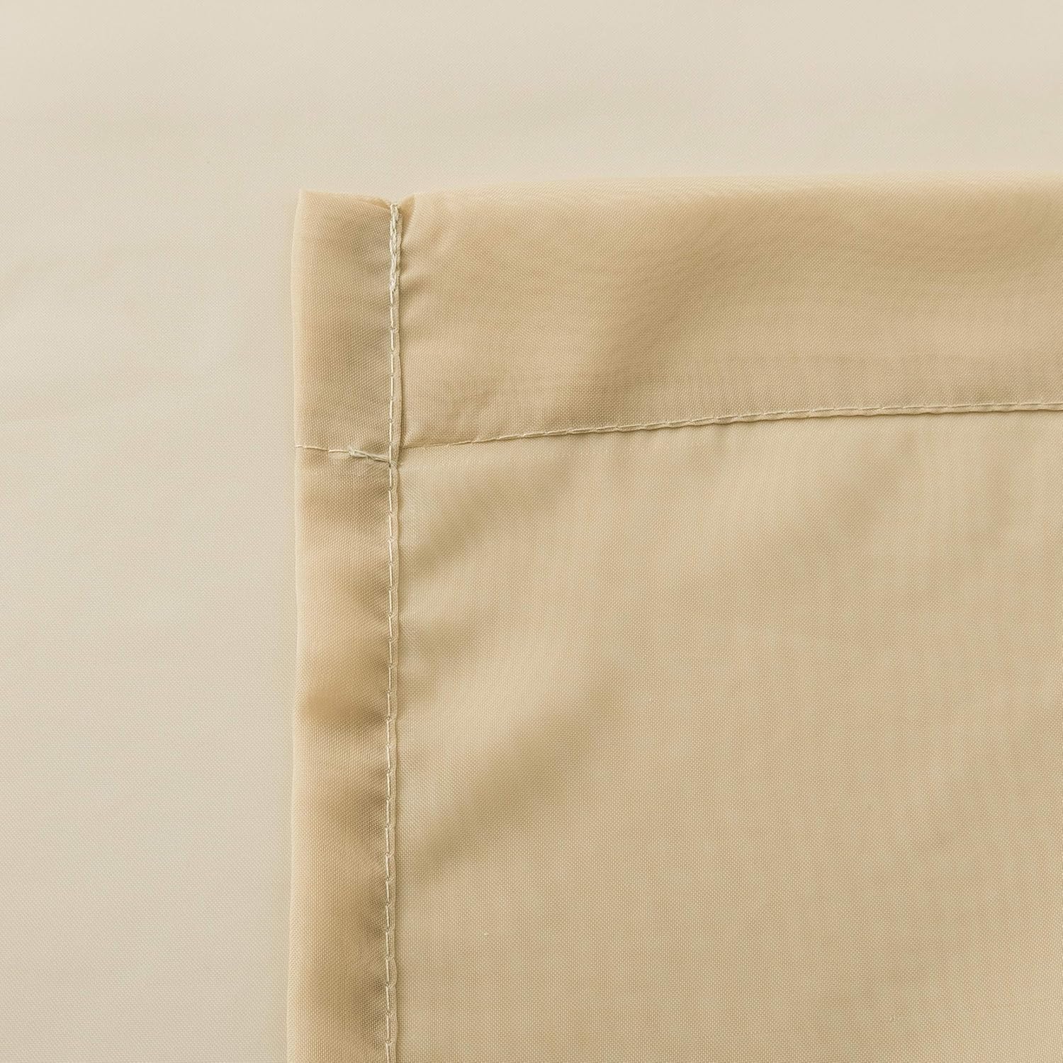 Sand Semi Sheer Curtains 72 Inch Long Window Curtain with Grommet for Bedroom Living Room 2 Panels, 54 W x 72 L