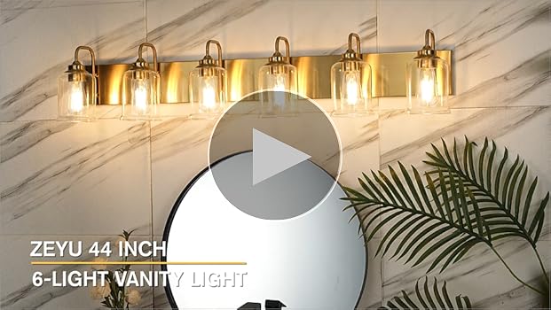 ゆゆ zeyu 44 Inch Farmhouse Bathroom Vanity Lights, 6-Light