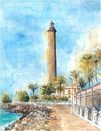Miniatura 3 de Gran Canaria poster Maspalomas painting Gran Canaria print Las Palmas wall art Spain poster Canaria wall art Travel poster Spain travel poster City
