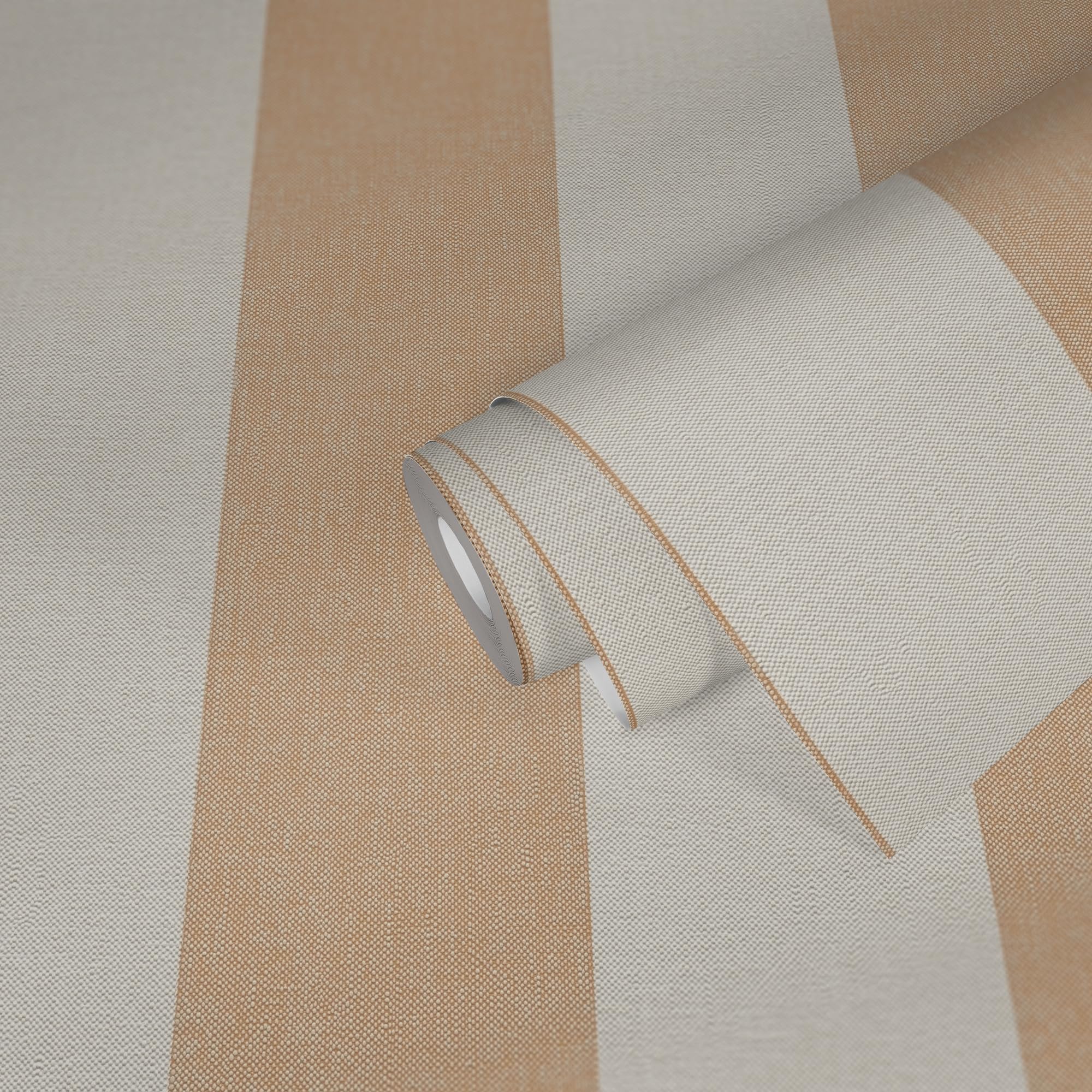 A.S. Création Non-Woven Wallpaper with Stripes in Orange Cream White, High-Quality Striped Wallpaper 397942-10.05 m x 0.53 m - Image 4