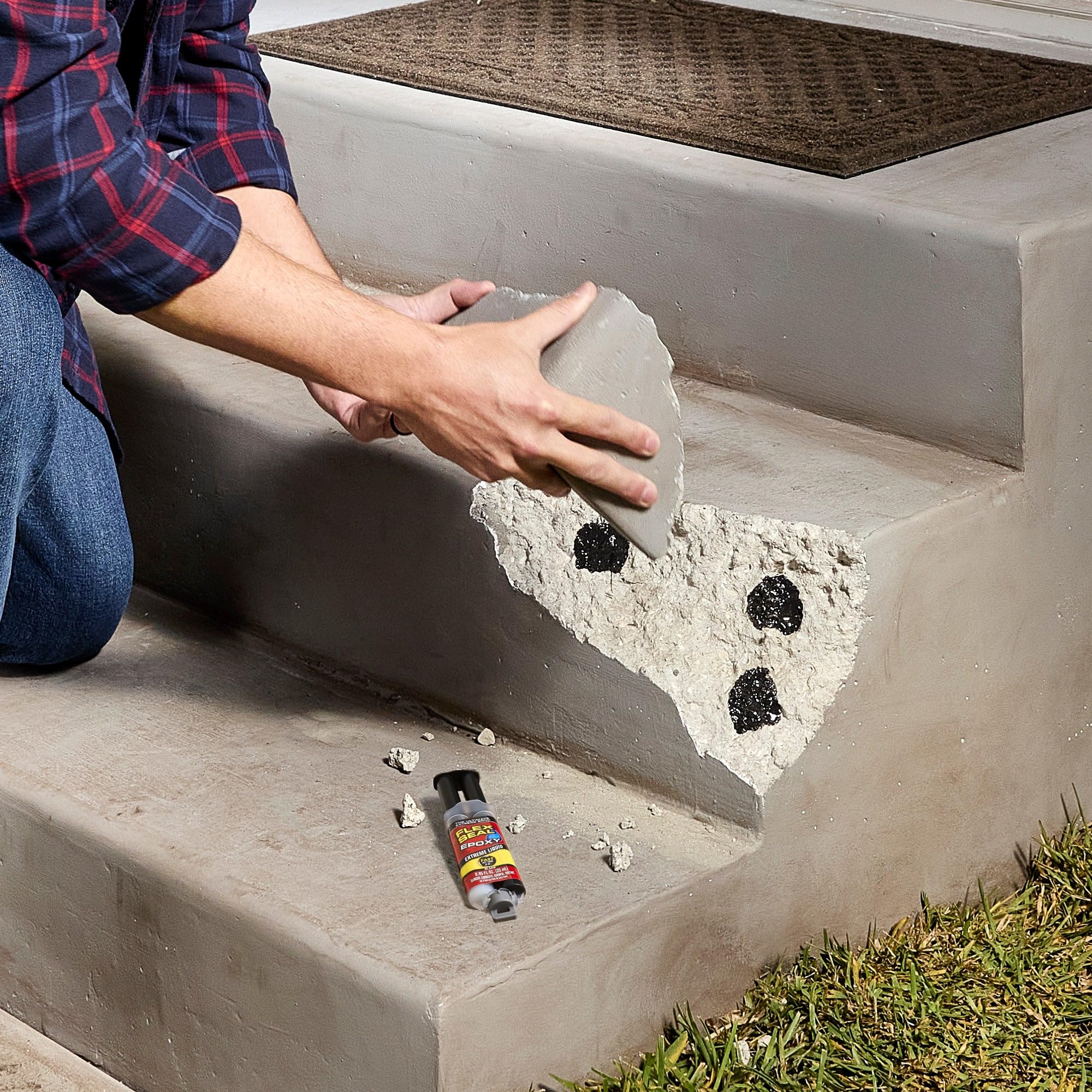 Flex Seal Epoxy, Extreme Liquid, Multi-Purpose, Durable, Permanent, Watertight, Long-Lasting Bond, for Automotive, Marine, Plumbing, Home, & Tool Repairs, Cures Black, 0.85 oz (25 mL) Syringe - 3