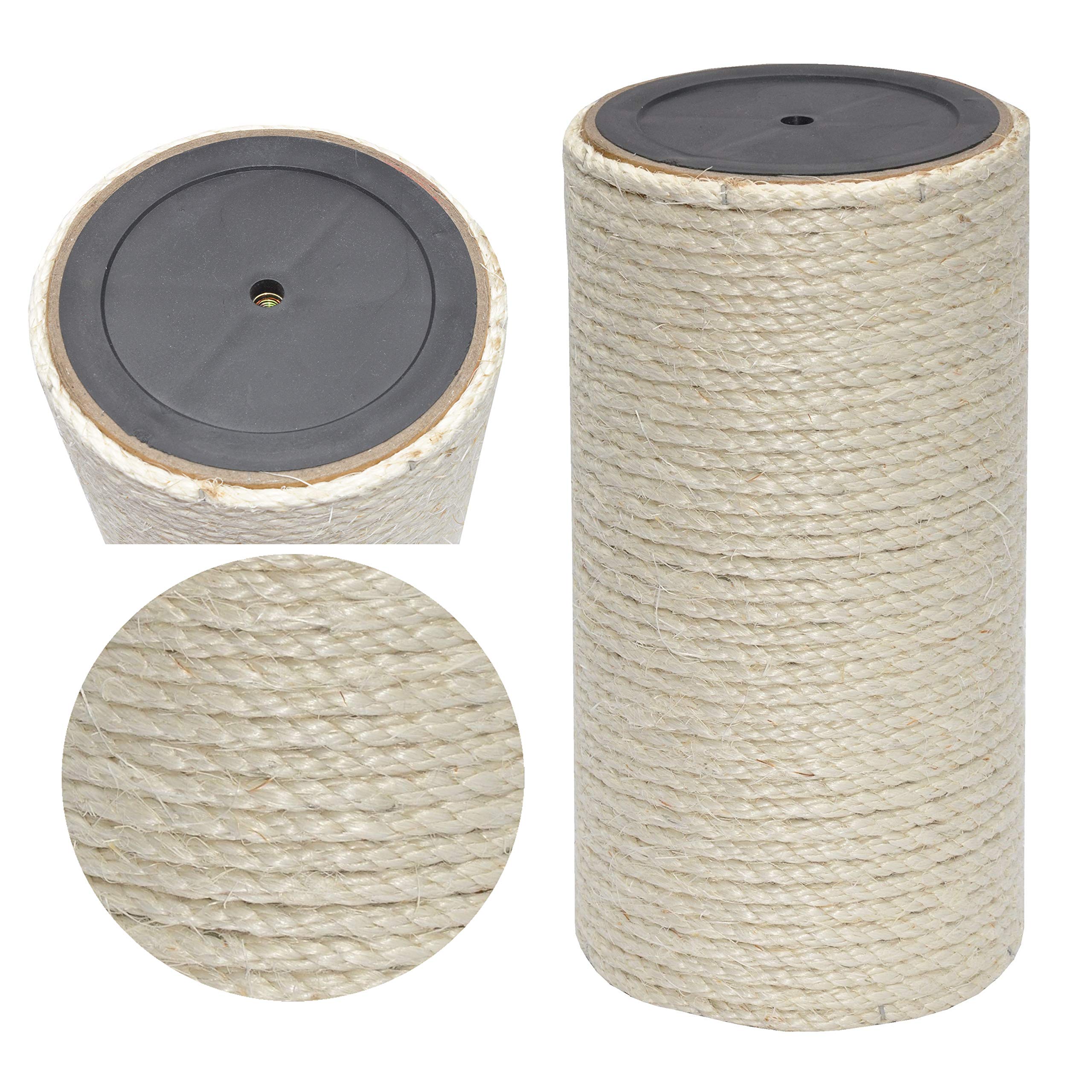 nanook Kratzsäule/Sisalsäule/Ersatzstamm für Kratzbäume - Ø 15 cm, Gewinde M8 - aus Teppichgewebe - beige - Länge 40 cm