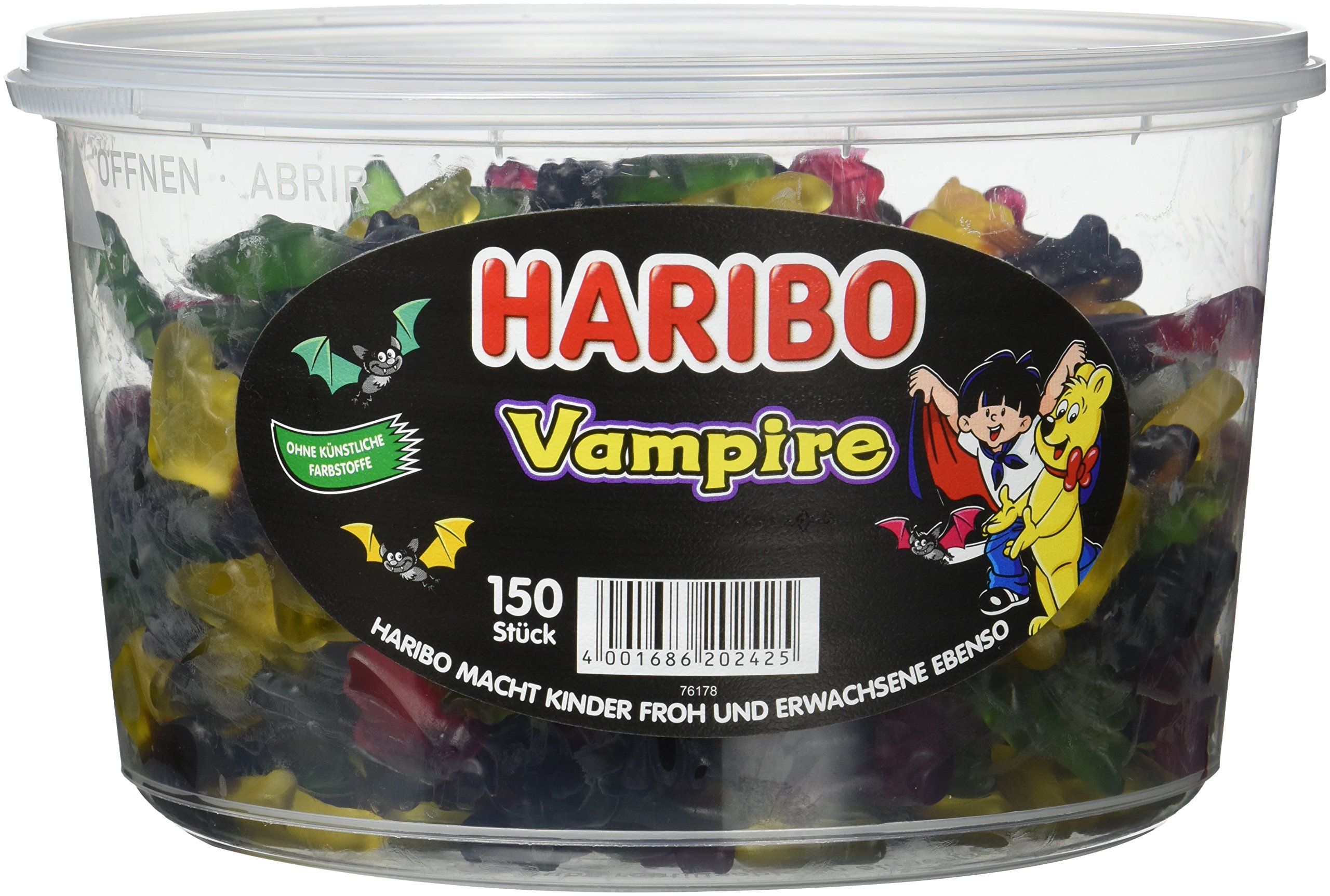 Haribo Vampis 150 Stück in Runddose, 6 x 1200g/ Vorteilspack