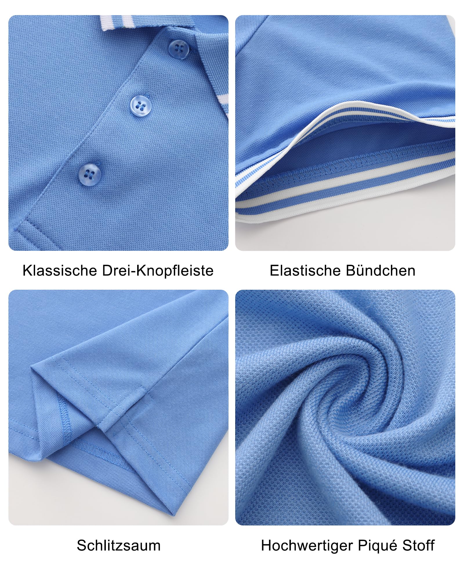 Poloshirt für Herren Kurzarm Regular Fit Atmungsaktiv Golf Polo Schnelltrocknend Piqué Freizeit Poloshirts Männer