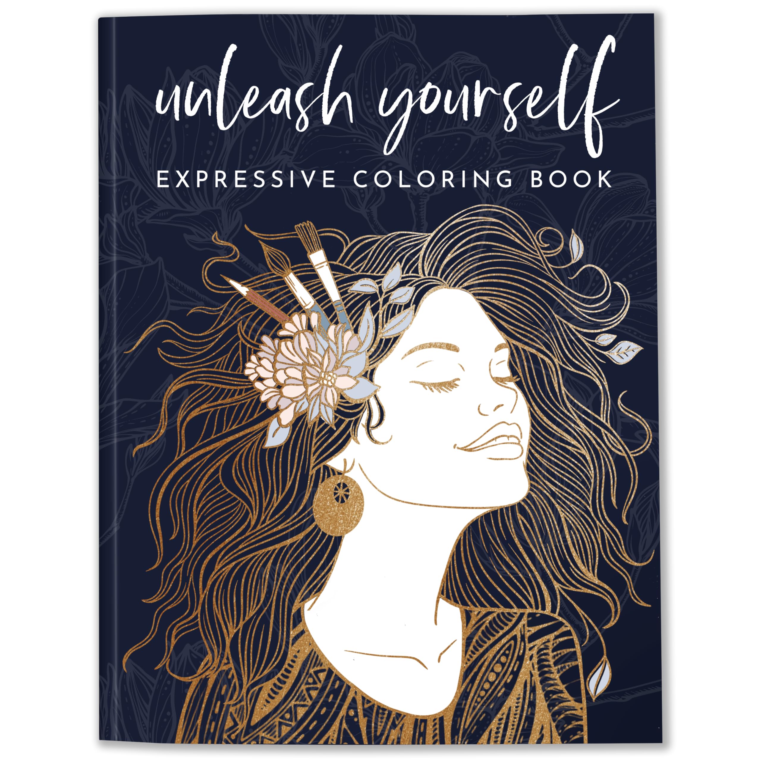 Adult Coloring Book for Women, Expressive Art & Creative Reflection Prompts