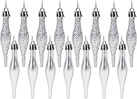 Vista 10 de Christmas Concepts® Paquete de bolas de gotitas de 3.4 pulgadas (5.9-3.3 in), diseño mate y purpurina, adornos de Navidad (rojo)