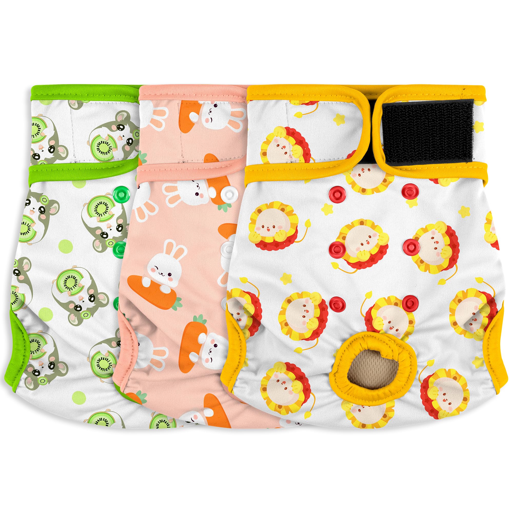 Female Dog Diapers - Premium Reusable Diapers for Doggie in Heat - Highly Absorbent for Pet Incontinence with Adjustable Snaps Rabbit, L